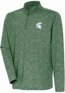 Mens Michigan State Spartans Green Antigua Determined Watercolor Qtr Zip Pullover