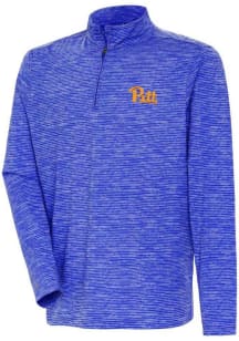 Mens Pitt Panthers Blue Antigua Determined Watercolor Qtr Zip Pullover