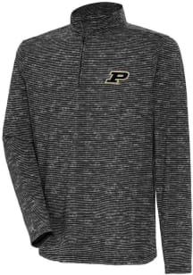 Mens Purdue Boilermakers Black Antigua Determined Watercolor Qtr Zip Pullover