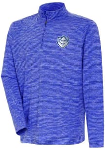 Antigua Saint Louis Billikens Mens Blue Determined Watercolor Long Sleeve Qtr Zip Pullover