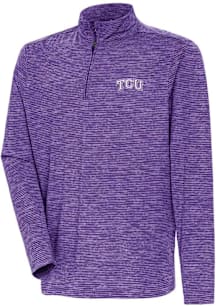 Antigua TCU Horned Frogs Mens Purple Determined Watercolor Long Sleeve Qtr Zip Pullover