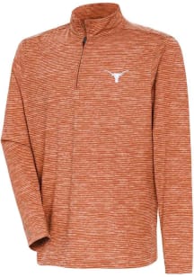 Antigua Texas Longhorns Mens Burnt Orange Determined Watercolor Long Sleeve Qtr Zip Pullover