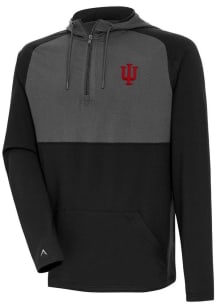 Mens Indiana Hoosiers Black Antigua Fearless Sand Long Sleeve Hoodie