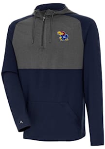 Antigua Kansas Jayhawks Mens Navy Blue Fearless Sand Hood