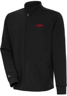 Antigua Arkansas Razorbacks Mens Black Dunk Honeycomb Light Weight Jacket
