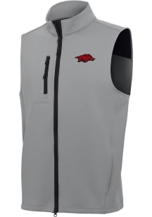 Antigua Arkansas Razorbacks Mens Grey Demand Sleeveless Jacket