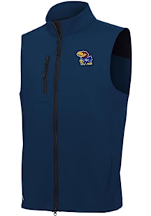 Antigua Kansas Jayhawks Mens Navy Blue Demand Sleeveless Jacket