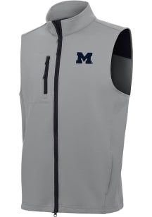 Mens Michigan Wolverines Grey Antigua Demand Vest