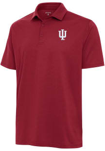 Mens Indiana Hoosiers Crimson Antigua Valid Textured Short Sleeve Polo Shirt