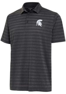 Mens Michigan State Spartans Black Antigua Urge Tonal Short Sleeve Polo Shirt