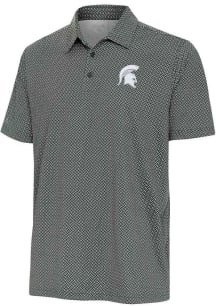 Mens Michigan State Spartans Green Antigua Tack Short Sleeve Polo Shirt