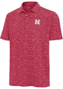 Mens Nebraska Cornhuskers Red Antigua Static Watercolor Short Sleeve Polo Shirt