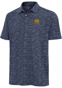 Antigua Notre Dame Fighting Irish Mens Navy Blue Static Watercolor Short Sleeve Polo