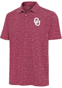 Antigua Oklahoma Sooners Mens Crimson Static Watercolor Short Sleeve Polo