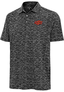 Antigua Oklahoma State Cowboys Mens Black Static Watercolor Short Sleeve Polo