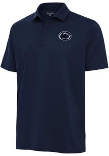 Mens Penn State Nittany Lions Navy Blue Antigua Valid Textured Short Sleeve Polo Shirt