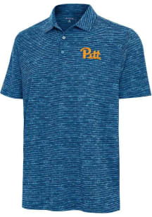 Mens Pitt Panthers Blue Antigua Static Watercolor Short Sleeve Polo Shirt