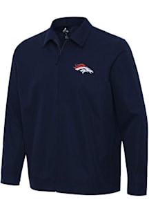 Antigua Denver Broncos Mens Navy Blue Pivot Light Weight Jacket