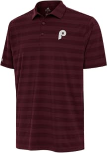 Antigua Philadelphia Phillies Mens Maroon Tunnel Short Sleeve Polo