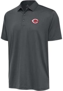 Antigua Cincinnati Reds Mens Grey Ellipse Short Sleeve Polo