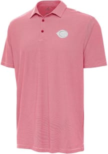 Antigua Cincinnati Reds Mens Red Twine Short Sleeve Polo
