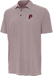 Antigua Philadelphia Phillies Mens Maroon Twine Short Sleeve Polo