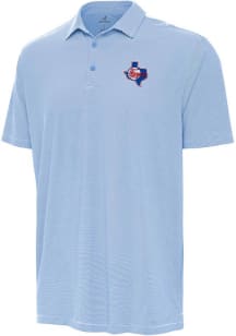 Antigua Texas Rangers Mens Light Blue Twine Short Sleeve Polo