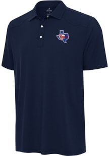 Antigua Texas Rangers Mens Navy Blue Western Short Sleeve Polo