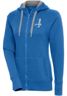 Antigua Detroit Lions Womens Blue Victory Full Zip Hood Long Sleeve Full Zip Jacket