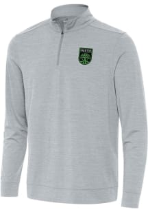 Antigua Austin FC Mens Grey Bright Long Sleeve Qtr Zip Pullover