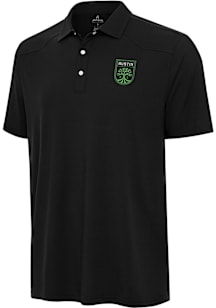 Antigua Austin FC Mens Black Western Short Sleeve Polo