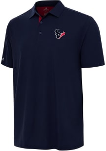 Antigua Houston Texans Mens Navy Blue Era Design Short Sleeve Polo