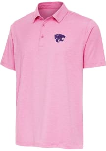 Mens K-State Wildcats Pink Antigua Par 3 Short Sleeve Polo Shirt