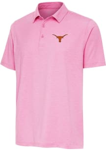 Antigua Texas Longhorns Mens Pink Par 3 Short Sleeve Polo