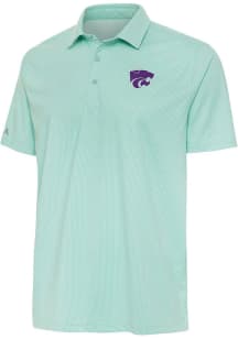 Mens K-State Wildcats Teal Antigua Perch Short Sleeve Polo Shirt