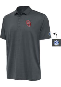 Antigua Oklahoma Sooners Mens Grey Ellipse Short Sleeve Polo