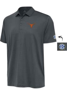 Antigua Texas Longhorns Mens Grey Ellipse Short Sleeve Polo