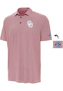 Antigua Oklahoma Sooners Mens Red Twine Short Sleeve Polo