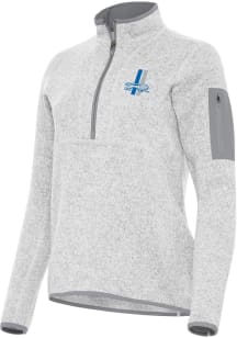 Antigua Detroit Lions Womens Grey Fortune Design Qtr Zip