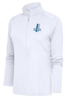 Antigua Detroit Lions Womens White Tribute Qtr Zip Pullover