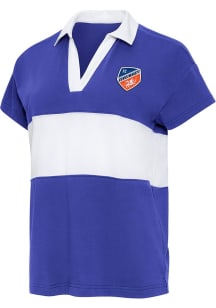 Antigua FC Cincinnati Womens Blue Balmy Short Sleeve Polo Shirt