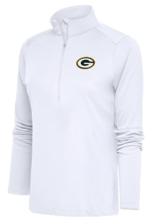 Antigua Green Bay Packers Womens White Tribute Design Qtr Zip