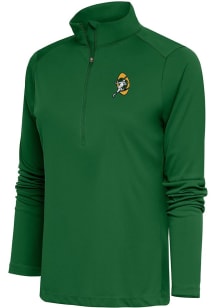 Antigua Green Bay Packers Womens Black Tribute Qtr Zip