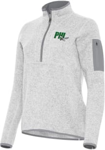 Antigua Philadelphia Eagles Womens Grey Fortune Design Qtr Zip