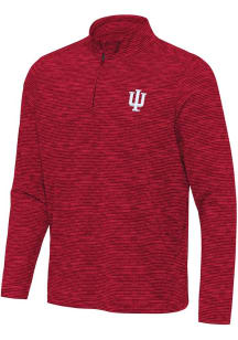 Mens Indiana Hoosiers Cardinal Antigua Determined Qtr Zip Pullover