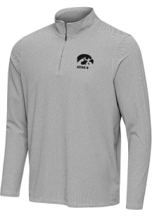 Mens Iowa Hawkeyes Black Antigua Pave Qtr Zip Pullover