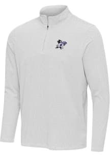 Mens K-State Wildcats White Antigua Pave Qtr Zip Pullover