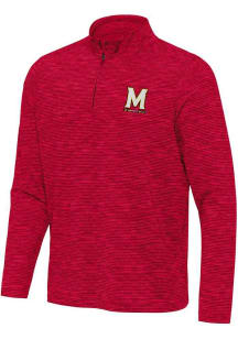 Mens Maryland Terrapins Red Antigua Determined Qtr Zip Pullover