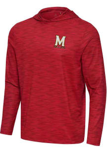 Mens Maryland Terrapins Red Antigua Swell Long Sleeve Hoodie