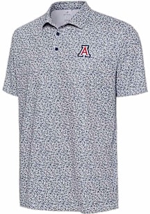 Antigua Arizona Wildcats Mens Blue Field Ditsy Short Sleeve Polo